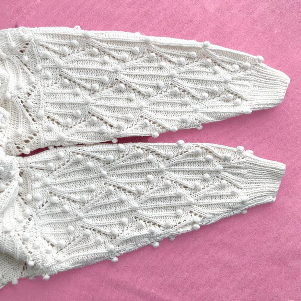 Vintage Bobbled Cotton Sweater by Design Zone Two 1989 - Picture 8 of 11